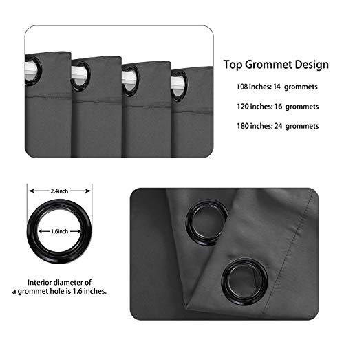 BONZER Dark Grey Room Divider Curtain Total Privacy Wall Screen Partitions | Grommet Thermal Insulated Soundproof Wide Blackout Curtains for Bedroom Living Room, 84L x 108W Inch (7L x 9W ft), 1 Panel - color: Dark Grey, size: 108"W x 84"L (Pack of 1)