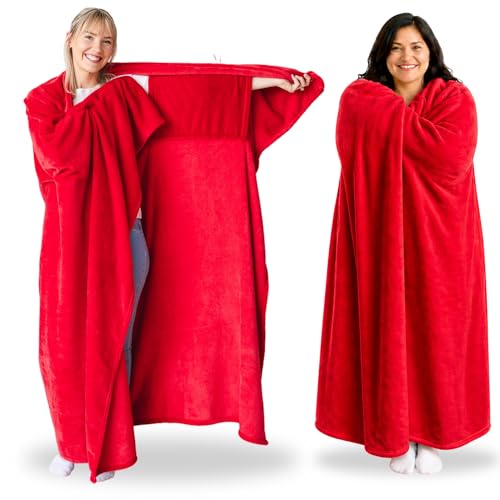 Wearable Blankets for Women & Men, Graduation Day Gift for Her, Cozy Gifts for Women, Wife Birthday Gifts Ideas - color: Red Haven