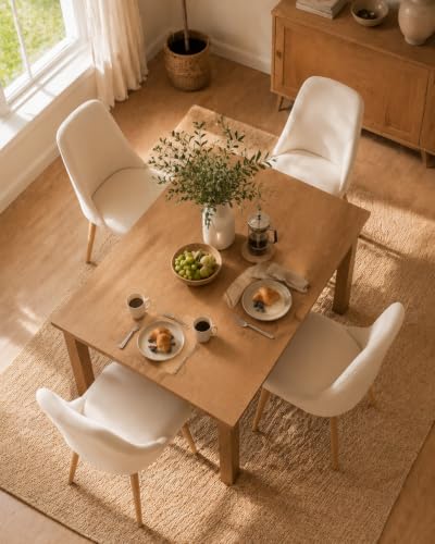 Set of 2 Mid-Century Dining Chairs High Back Beige Velvet Upholstered Modern Farmhouse Kitchen Chairs with Sturdy Metal Legs, Ergonomic Armless Accent Chairs for Dining Room/Living Room/Apartment - color: White