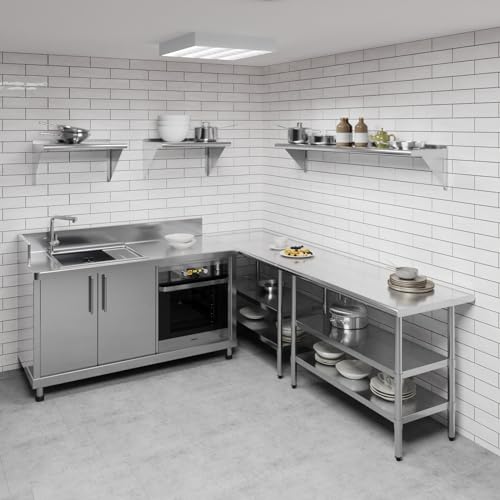 AmGood 60" Long X 12" Deep Stainless Steel Wall Shelf | NSF Certified | Appliance & Equipment Metal Shelving | Kitchen, Restaurant, Garage, Laundry, Utility Room - size: 60" Long X 12" Deep