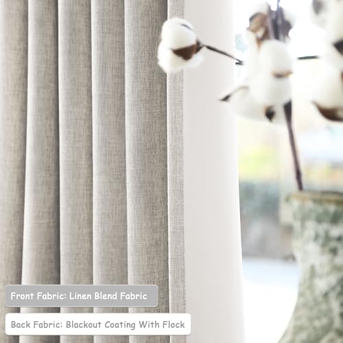 UHITECH Short Blackout Curtains for Bedroom 35 Inch Long 2 Panels, Natural | Small Window, Suitable for Kitchen/Living Room/Basement, Thermal Insulated, Sun Protection, Home Decoration, Outdoor, Privacy - color: Natural, size: 50"W x 35"L (Pack of 2)
