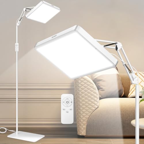 SUXIO Light Therapy Lamp - 12000 LUX Therapy Lights, Happy Lamp with Remote, Light Box Therapy with 3 Timer & 4 Brightness, LED UV-Free Daylight Lamp Perfect for Home