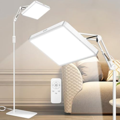 SUXIO Light Therapy Lamp - 12000 LUX Therapy Lights, Happy Lamp with Remote, Light Box Therapy with 3 Timer & 4 Brightness, LED UV-Free Daylight Lamp Perfect for Home