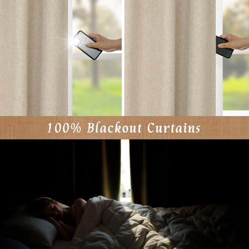 Full Blackout Linen Kitchen Window Curtains 36 Inches 2 Panels | Window Curtains for Cafe, Bathroom, Basement, Privacy Protected Drapes, White Liner, Rod Pocket Back Tab, 29 x 36 Inch, Linen - color: Linen, size: 29"W x 36"L (Pack of 2)