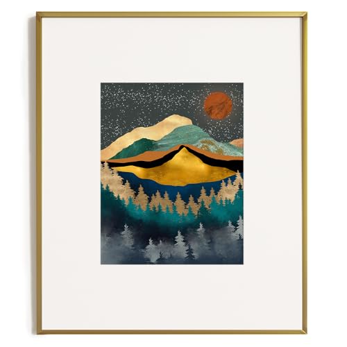 YUMKNOW Boho Mountain Wall Decor - Unframed 12x16, Mid Century Modern Nature Wall Art for Living Room, Dark Bathroom Apartment, Bedroom Pictures, Abstract Office Gifts, Posters for Room Aesthetic - size: 12"L x 16"W
