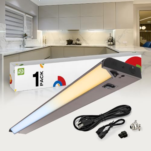 ASD Swivel LED Under Cabinet Lighting Plug in or Hardwired 32 Inch, Dimmable Under Cabinet Lights with High/Low/Off Switch, 3CCT 2700K-4000K, Linkable Under Counter Lights for Kitchen, Bronze, ETL - color: Bronze, size: 32 Inch