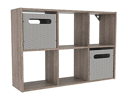 ClosetMaid Mini 6-Cube Desktop or Wall Mount Organizer, Weathered Teak - color: Weathered Teak