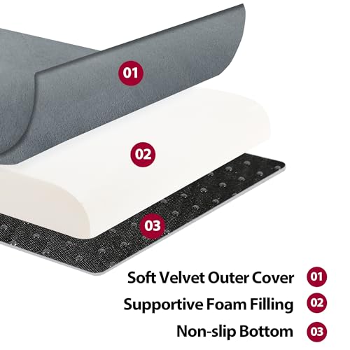 HOMBYS Recliner Seat Cushion with Lumbar Supportive Pillow Extra Large Non-Slip Seat Cushion with Back Support Cushions,Cruve Edge Design for Relief Thighs Pressure, Dark Grey - color: Dark Grey