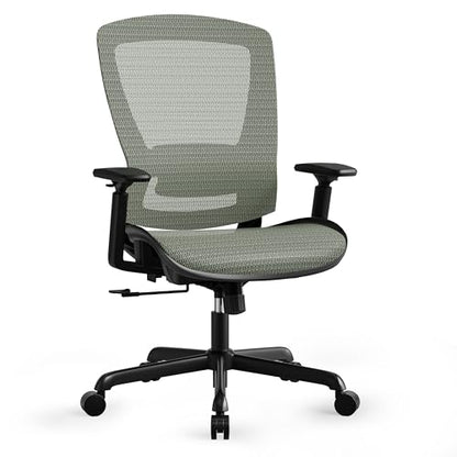 Mesh Office Chair,Ergonomic Computer Desk Chair,Sturdy Task Chair- Adjustable Lumbar Support & Armrests,Tilt Function,Comfort Wide Seat,Swivel Home Office Chair (Dusty Sage) - color: Dusty Sage