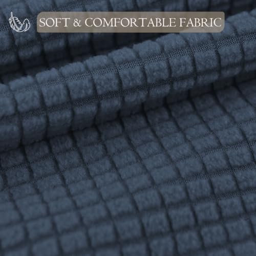 Ottoman Cover Square Storage Ottoman Slipcover Jacquard Stretch Footrest Stool Covers with Elastic Band Cube Storage Stool Ottoman Covers Footstool Sliocovers Protection Navy - color: Navy