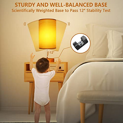 HiBay 17.75" Touch 3-Way Dimmable Bedside Table Lamp with Charging Station | Touch control, 3-way dimming, USB-A USB-C & AC outlet, farmhouse wood-grain adds cozy warmth for living room office desk - color: Wood Grain, size: Set of 1