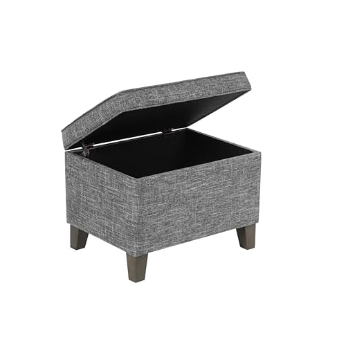 HomePop 24" Medium Square Storage Ottoman - Grey - color: Grey