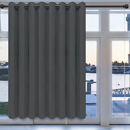 Easy-Going Thermal Grommet Blackout Curtains, 1 Panels 100x84 in, Grey | Washable Grommet Top Window Drapes for Bedroom and Living Room, Noise Reduction, Room Darkening - color: Grey, size: 100"W x 84"L (Pack of 1)