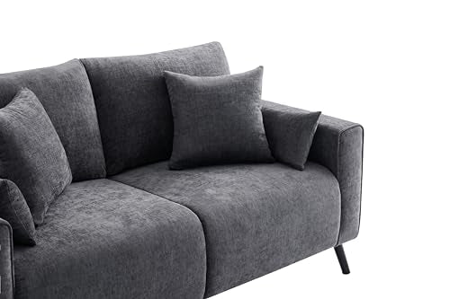70” Loveseat Sofa, Grey Love Seat Couches for Living Room, 2 Seater Small Couch for Small Spaces, Bedroom, Office Sofas