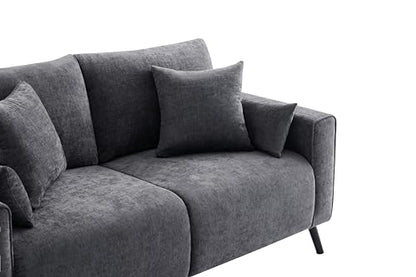 70” Loveseat Sofa, Grey Love Seat Couches for Living Room, 2 Seater Small Couch for Small Spaces, Bedroom, Office Sofas