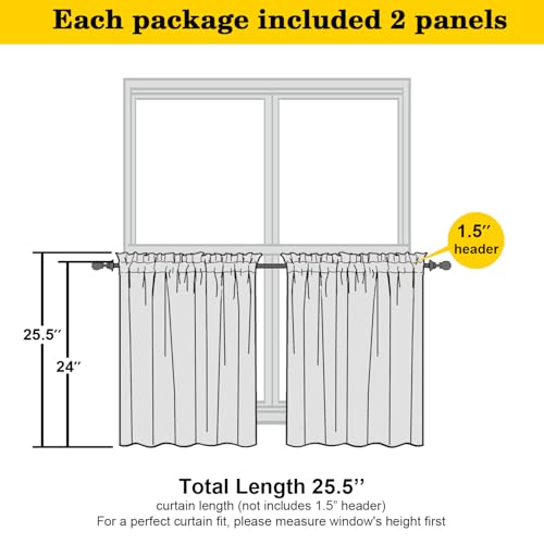 Grey Kitchen Blackout Curtains 30 Inch Length Tier 2 Panels, Soft Solid Thermal Insulated Room Darkening Small Window Curtains for Bathroom Basement, Grey, 2PCS Each 30" Wx30 L - color: Grey, size: 30"W x 30"L (Pack of 2)