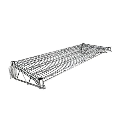 18" x 48" Chrome Wire Wall Mount Shelf - color: Chrome, size: 18" x 48"