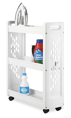 Whitmor 3 Tier Rolling Laundry Cart 8.50x26.0x31.0 - size: 8.50 x 26.0 x 31.0 inches