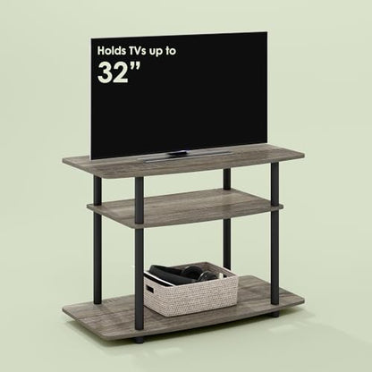 Arau TV Stand for up to 32 inch TV, Entertainment Center with Open Shelves, Easy Assembly, for Living Room, Olive Oak/Black - color: Olive Oak/Black