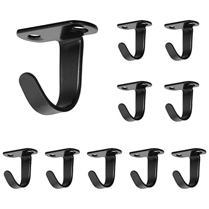 NearMoon Stainless Steel Screw Mounted Ceiling Hooks, Under-Shelf Towel/Robe Clothes Hook Heavy Duty Coat Hanger for Bathroom Kitchen Cabinet Garage, 10 Pack (Matte Black) - color: Matte Black