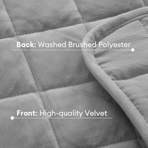 Velvet Quilt King Size, Luxury Soft Bedding Set, Lightweight Cozy Warm Quilted 3-Piece Velvet Coverlet Bedspread Set with 2 Pillow Shams for All Season Grey - color: Grey, size: King(98"x106")