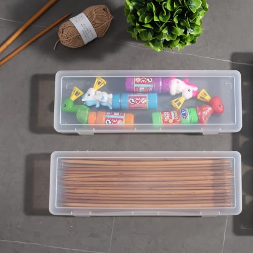 6 Pack Large Plastic Storage Boxes with Lids, Craft Jewelry Life Item Organizer for Puzzles, Pens, Rings, Needle and Thread, Nail Polish, Remote Controls - size: Large - 6 Pack