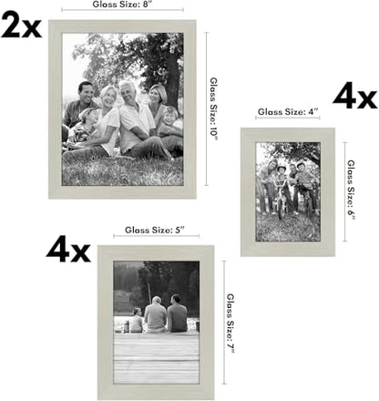 Americanflat Set of 10 Picture Frames with Shatter-Resistant Glass - Gallery Wall Frame Set with Two 8x10, Four 5x7 and Four 4x6 Frames - Signature Collection - Light Wood | Includes two 8x10, four 5x7 and four 4x6, shatter-resistant glass, hanging hardwa