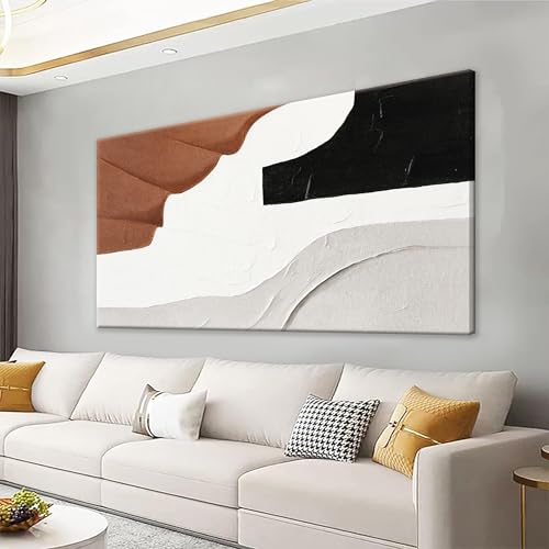 TAIJXAGSG Canvas Art Wall Decor Artwork Black And White Geometric Color Block Abstract Wall Decor Brown Paintings Home Modern Bedroom Art Bathroom 20" X 40" Ready To Hang - color: Brown Color, size: 40"L x 20"W