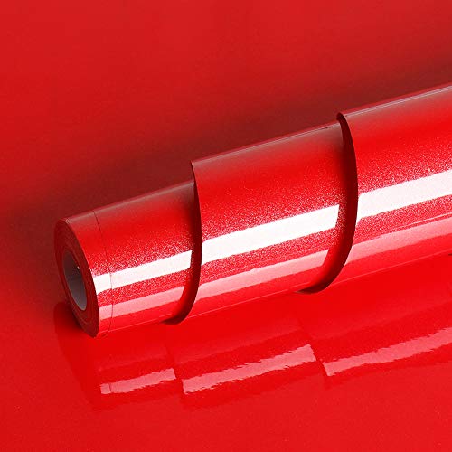 Livelynine 24x197in Glitter Red Contact Paper for Cabinets Kitchen Cabinet Wallpaper Peel and Stick Waterproof Cabinet Covering Renter Friendly Shiny Contact Paper Self Adhesive Vinyl Wrap Stickers - size: 24"W x 197"L
