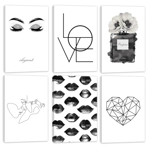 HoozGee Framed Minimalist Line Wall Art Prints Black and White Modern Art Built-in Wooden Frame Abstract Canvas Print Poster for Living Room Bedroom Office Home Wall Decor (16"x24" FRAMED) - color: Line Art Prints, size: 16"x24" FRAMED