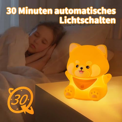 Rytinazzz Silicone Night Light for Kids, 50H Long Battery Red Panda Lamp, Cozy Gift Light for Kids, Soft Dimmable Bedside Light, Rechargeable Tap Control - color: Red Panda