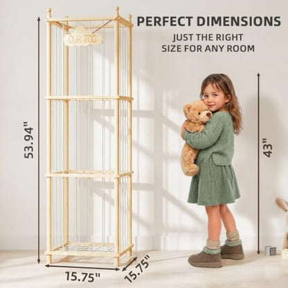Stuffed Animal Storage,54 Inch Toy Organizer,Anti-Tip Design,Easy Assembly - size: 53.9*15.7*15.7 IN