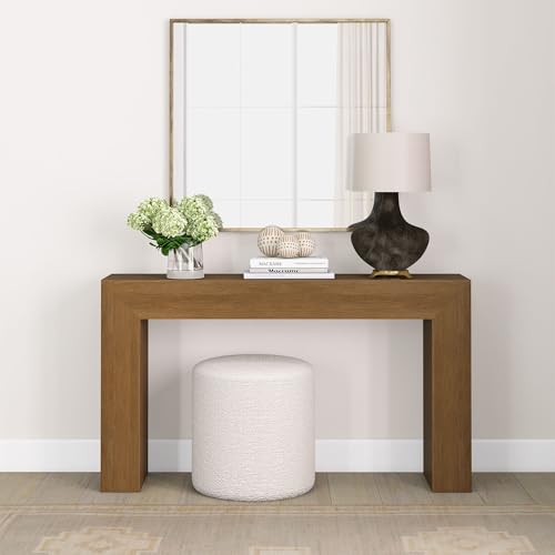 Plank+Beam Grand Console Table, 56 Inch, Pecan Wirebrush | Balanced, Statement Design, Low-VOC Finish, Easy Assembly, Solid Wood - color: Pecan Wirebrush, size: 56 Inch without Shelf