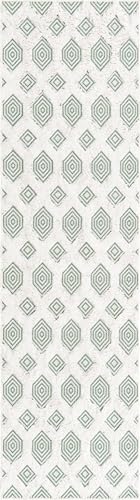 Rugs.com - Sabrina Soto Casa Rug – 8 Ft Runner Green Textured Cotton Runner Modern Geometric Design, Perfect for Hallways and Entryways - color: Green, size: 2'3" x 8' (Runner)