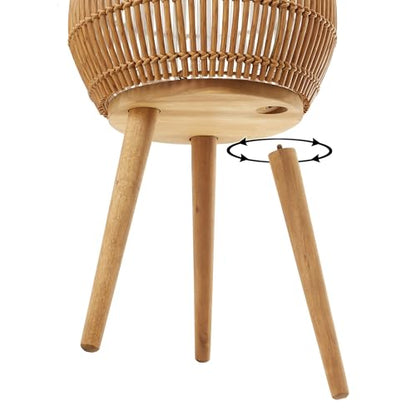 Casafield Indoor Planter with Stand, Natural Floor Planter with Wood Legs, Large Plant Pot Cover with Liner for Houseplants, Flower Pots and Trees - color: Natural With Natural Legs