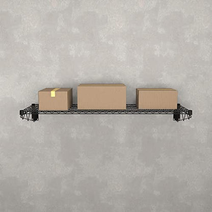 18" x 60" Black Epoxy Wire Wall Mount Shelf - color: Black, size: 18" x 60"