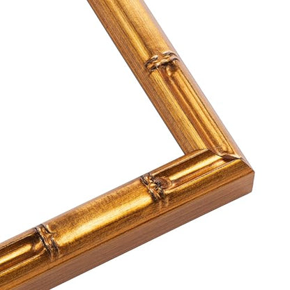 Pack of 4 Gold Bamboo 8x10 Picture Frames | Solid Wood | UV-Resistant Acrylic | Easy Gallery Wall Setup - color: Gold Bamboo, size: 8X10
