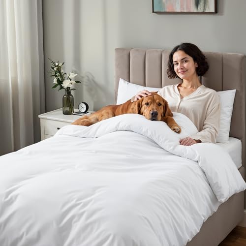 Utopia Bedding Duvet Cover Twin with Fitted Sheet (39x75) - 2 Pillow Case (20x30)- All Season Luxury Bed in a Bag with Zippered Duvet Cover - No Comforter (White) - color: White, size: Twin - Duvet Cover with Fitted Sheet
