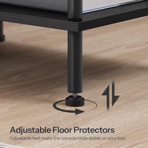 HOOBRO End Table, Small Side Table, Nightstand with 2-Layer Storage Shelves, Sofa Table for Small Spaces, Living Room, Bedroom, Stable Frame, Easy Assembly, Black BB09BZ01 - color: Black