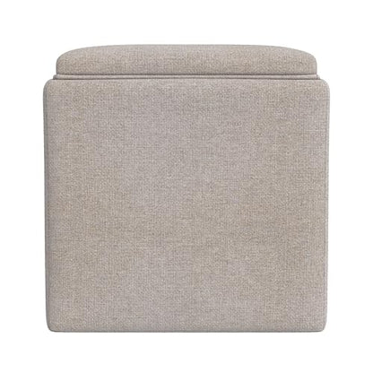 HomePop 17.5" Storage Ottoman with Tray Top - Light Brown Woven - color: Light Brown Woven