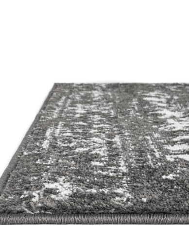 Rugs.com - Arlington Rug – 8 Ft Runner Dark Gray Coastal Runner Rug for Hallways and Kitchens - color: Dark Gray, size: 2' x 8' (Runner)