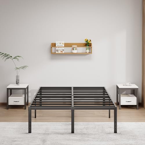 LUMUNANCE Metal Bed Frame Queen Size - 18 Inch Heavy-Duty Queen Platform Bed Frame No Box Spring Needed, Easy Assembly, Noise-Free, Sturdy Mattress Foundation, Underbed Storage Space - size: Queen, style: 18 Inch