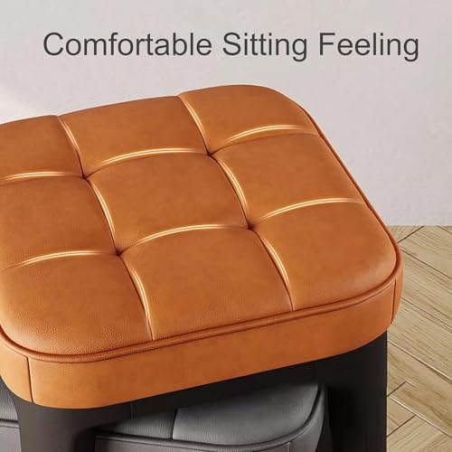 Stackable Chairs, A Set of 4 Dining Chairs with Plastic Legs Portable Upholstered Backless Design Ideal for Restaurants Kitchens - color: Green