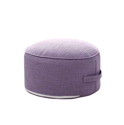 Round Pouf Foot Stools Comfortable Ottoman Floor Seat Cushion Movable Foot Rest Washable Case for Living Room, (Purple) - color: Purple