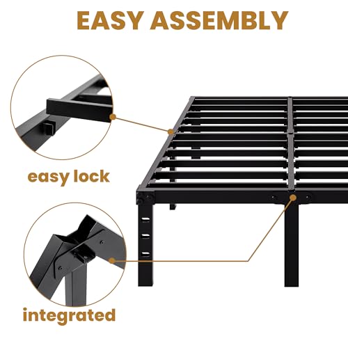 Queen Bed Frame, Queen Size Bed - Metal Queen Bed Frame & Queen Platform Bed Frame, No Box Spring Needed, Includes Queen Size Bed & Standard Bed Frames for Bedroom