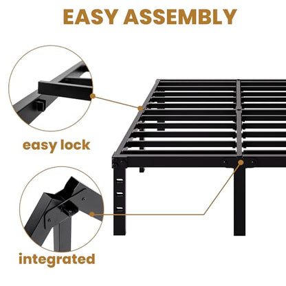 Queen Bed Frame, Queen Size Bed - Metal Queen Bed Frame & Queen Platform Bed Frame, No Box Spring Needed, Includes Queen Size Bed & Standard Bed Frames for Bedroom