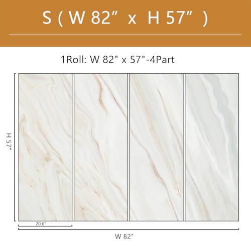 Brown and White Marble Wallpaper Mural Peel and Stick 82"x57" | Living Room Offices - color: ZZ-018, size: 82" x 57"