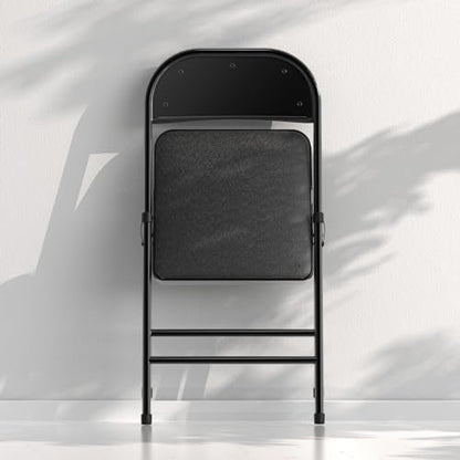 Nazhura 4 Pack Folding Chairs, Fabric Dining Chair Set with Padded Cushion and Back, Indoor Outdoo Seat for Home Office Events Wedding Party (Charcoal Fabric Seating) - color: Charcoal