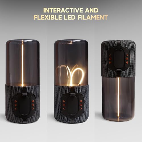 Bluetooth Speaker Lamp, Minimalist Table Lamp, Ambient Light | Wireless Bluetooth Speaker, TF-Card Input, Bluetooth 5.3, TWS Paring, for Bedroom Living Room, Dorm, Gift