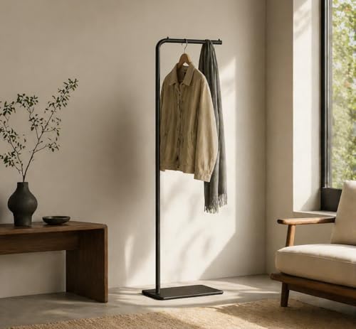 Matte Black Metal Coat Rack, Freestanding Coat Stand with Heavy-weight Slate Base, Modern Clothing Tree for Entryway, Bedroom, Hallway (A13) - color: A13